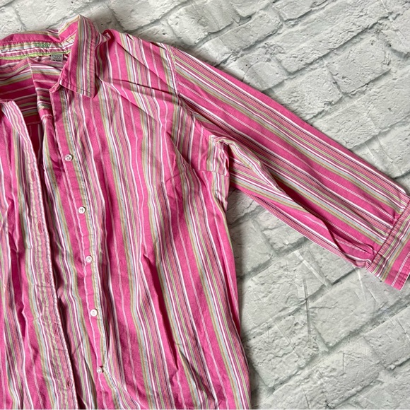 Vintage IZOD Button Down Stripe Blouse - Picture 9 of 9